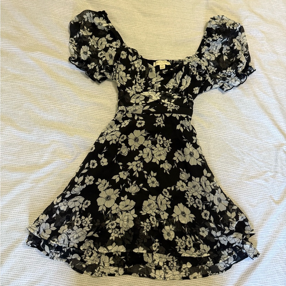 Altar’D State Floral Black and White Dress